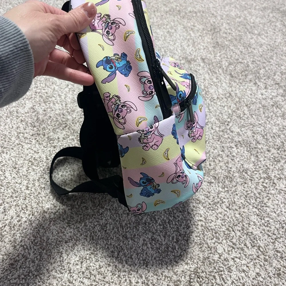 Disney Lilo & Stitch Mini Backpack Pastel Allover Print Zipper Bag